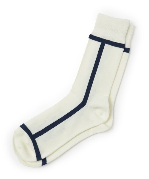 tk.TAKEO KIKUCHI（ティーケータケオキクチ）の「アソートラインソックス（ソックス/靴下・メンズ・ブラック/オフホワイト/アイボリー/ブルー系その他/ベージュ系その他2/ブルー系その他6/ホワイト系/ホワイト系5/ブラック系/ブラック系2/アイボリー系2/ダークグリーン系4/モスグリーン系4/ワイン系1・00）」の2枚目の写真