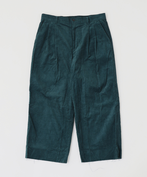 ZOZO限定】WIDE TWO TUCK CUTOFF CHINO CORDS / ツータック ワイド