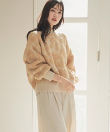 HEYUMM | HEYUMM　クルーネックフラワージャガードセーター(ニット/セーター)