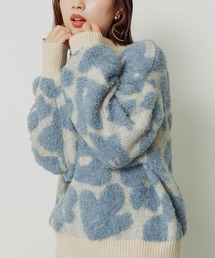 HEYUMM | HEYUMM　クルーネックフラワージャガードセーター(ニット/セーター)