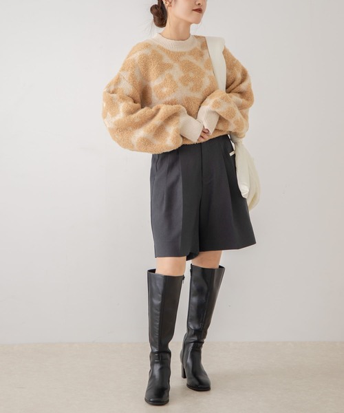 HEYUMM（ヘユム）の「クルーネックフラワージャガードセーター（ニット/セーター・レディース・ベージュ系その他/ブルー系その他/グレー系その他・ONE）」の17枚目の写真