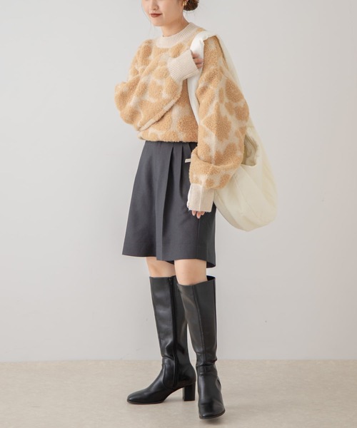 HEYUMM（ヘユム）の「クルーネックフラワージャガードセーター（ニット/セーター・レディース・ベージュ系その他/ブルー系その他/グレー系その他・ONE）」の20枚目の写真