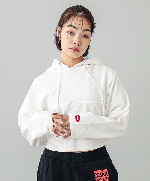 X-girl（エックスガール）の「CORSET SWEAT HOODIE（パーカー・レディース・ホワイト/ブラック・S/M）」の17枚目の写真