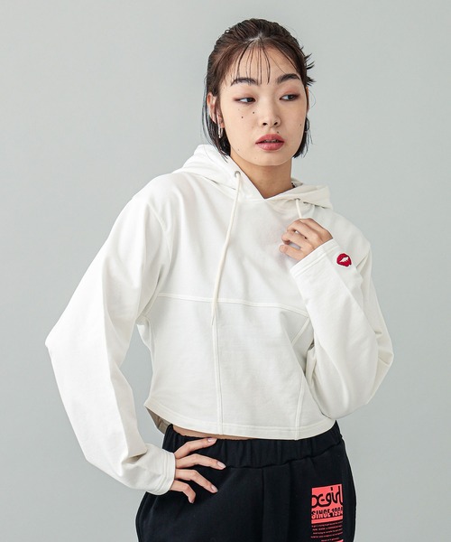 X-girl（エックスガール）の「CORSET SWEAT HOODIE（パーカー・レディース・ホワイト/ブラック・S/M）」の18枚目の写真