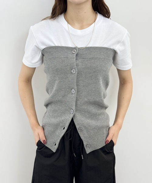 JOINT WORKS（ジョイントワークス）の「ニットベアトップ（ニット/セーター・レディース・グレー/ブラック/ピンク・FREE）」の3枚目の写真