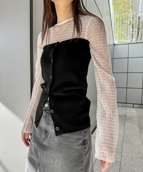 JOINT WORKS（ジョイントワークス）の「ニットベアトップ（ニット/セーター・レディース・グレー/ブラック/ピンク・FREE）」の5枚目の写真