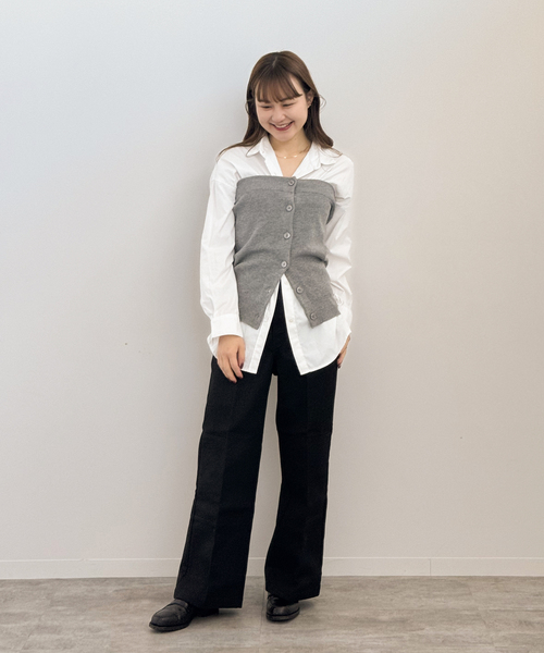 JOINT WORKS（ジョイントワークス）の「ニットベアトップ（ニット/セーター・レディース・グレー/ブラック/ピンク・FREE）」の11枚目の写真