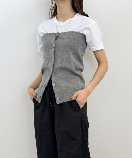 JOINT WORKS（ジョイントワークス）の「ニットベアトップ（ニット/セーター・レディース・グレー/ブラック/ピンク・FREE）」の12枚目の写真