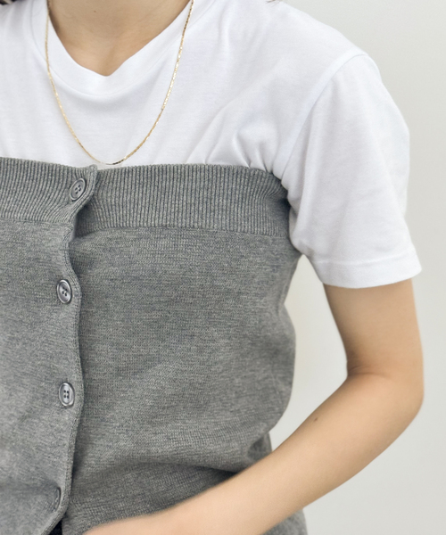 JOINT WORKS（ジョイントワークス）の「ニットベアトップ（ニット/セーター・レディース・グレー/ブラック/ピンク・FREE）」の13枚目の写真