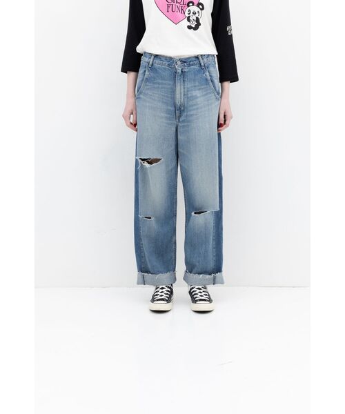 HYSTERIC GLAMOUR（ヒステリックグラマー）の「RESIZE加工 デニムストレートパンツ（デニムパンツ・レディース・ライトインディゴブルー・27inch/25inch/28inch/24inch/26inch）」の3枚目の写真