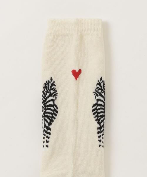 BOHEMIANS（ボヘミアンズ）の「BOHEMIANS / ボヘミアンズ LOVE ZEBRA SOCKS ソックス　ウィメンズ（ソックス/靴下・レディース・ブラック/レッド/ナチュラル/ブルー・F）」の3枚目の写真
