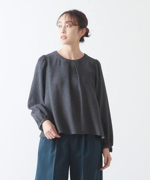 【セール】オンオフで着られるタックブラウス（シャツ/ブラウス）｜MELROSE claire（メルローズ クレール）