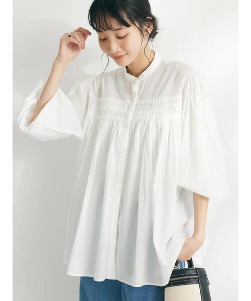 CRAFT STANDARD BOUTIQUE(クラフトスタンダードブティック)の「インド綿ピンタックブラウス(シャツ/ブラウス・レディース・レッド/ブラック/オフホワイト・FREE)」の4枚目の写真