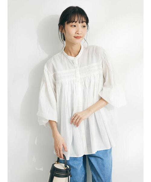 CRAFT STANDARD BOUTIQUE(クラフトスタンダードブティック)の「インド綿ピンタックブラウス(シャツ/ブラウス・レディース・レッド/ブラック/オフホワイト・FREE)」の7枚目の写真