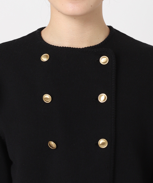 美品★フレームワーク ニットWジャケット 金ボタン 23年モデル ブラック FRAMeWORK（フレームワーク）の「ニットWジャケット（カーディガン