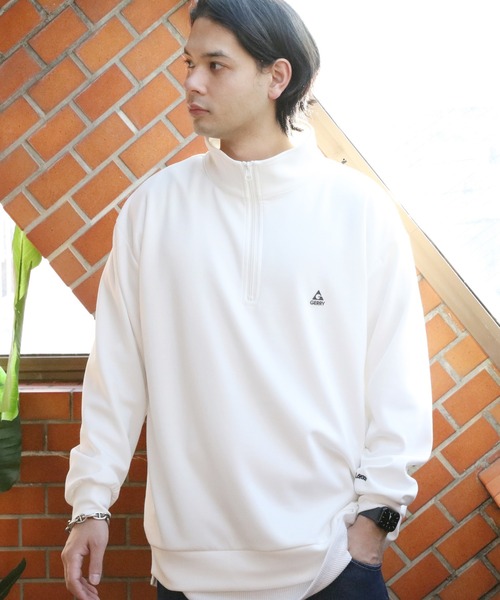 GERRY(ジェリー)の「GERRY 胸ロゴハーフジップ(Tシャツ/カットソー・メンズ・ホワイト/ブラック/グレー/ブルー・MEDIUM/LARGE/X-LARGE)」の1枚目の写真