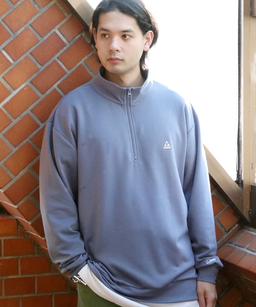 GERRY(ジェリー)の「GERRY 胸ロゴハーフジップ(Tシャツ/カットソー・メンズ・ホワイト/ブラック/グレー/ブルー・MEDIUM/LARGE/X-LARGE)」の4枚目の写真
