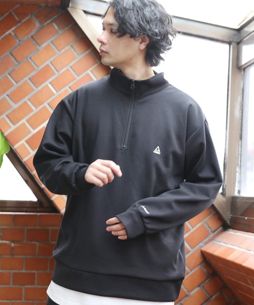 GERRY(ジェリー)の「GERRY 胸ロゴハーフジップ(Tシャツ/カットソー・メンズ・ホワイト/ブラック/グレー/ブルー・MEDIUM/LARGE/X-LARGE)」の2枚目の写真