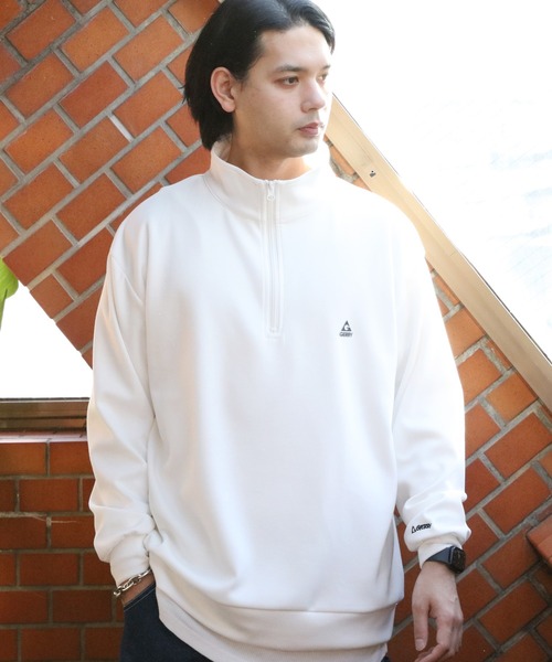 GERRY(ジェリー)の「GERRY 胸ロゴハーフジップ(Tシャツ/カットソー・メンズ・ホワイト/ブラック/グレー/ブルー・MEDIUM/LARGE/X-LARGE)」の5枚目の写真