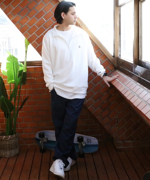 GERRY(ジェリー)の「GERRY 胸ロゴハーフジップ(Tシャツ/カットソー・メンズ・ホワイト/ブラック/グレー/ブルー・MEDIUM/LARGE/X-LARGE)」の9枚目の写真