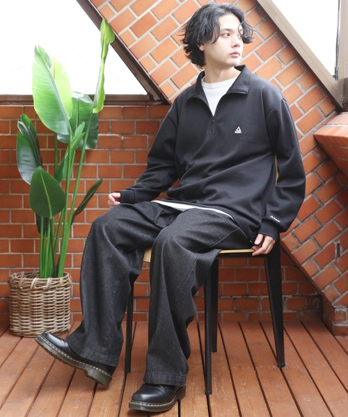 GERRY(ジェリー)の「GERRY 胸ロゴハーフジップ(Tシャツ/カットソー・メンズ・ホワイト/ブラック/グレー/ブルー・MEDIUM/LARGE/X-LARGE)」の19枚目の写真