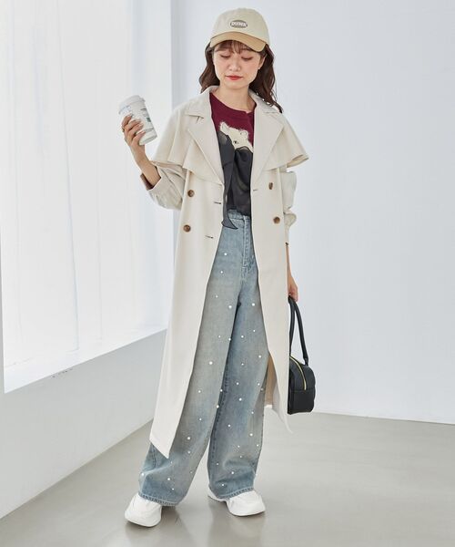 MAJESTIC LEGON（マジェスティックレゴン）の「【WEB限定XSサイズあり】ケープロングトレンチコート（トレンチコート・レディース・ベージュ/ブルー/アイボリー・X-SMALL/SMALL/MEDIUM）」の2枚目の写真