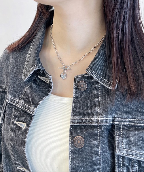 Heather（ヘザー）の「ハートチェーンネックレス　105346（ネックレス・レディース・ゴールド/シルバー・ONE SIZE）」の2枚目の写真