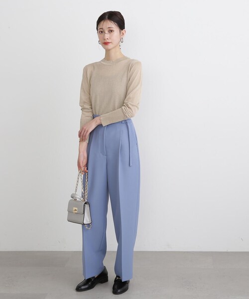 N.（N. Natural Beauty Basic）（エヌエヌナチュラルビューティーベーシック）の「◆シアーシャインニット（ニット/セーター・レディース・ライトグリーン/ベージュ/オレンジ・MEDIUM）」の6枚目の写真