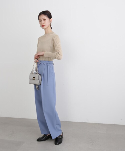 N.（N. Natural Beauty Basic）（エヌエヌナチュラルビューティーベーシック）の「◆シアーシャインニット（ニット/セーター・レディース・ライトグリーン/ベージュ/オレンジ・MEDIUM）」の8枚目の写真