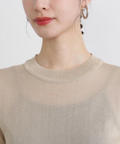 N.（N. Natural Beauty Basic）（エヌエヌナチュラルビューティーベーシック）の「◆シアーシャインニット（ニット/セーター・レディース・ライトグリーン/ベージュ/オレンジ・MEDIUM）」の13枚目の写真