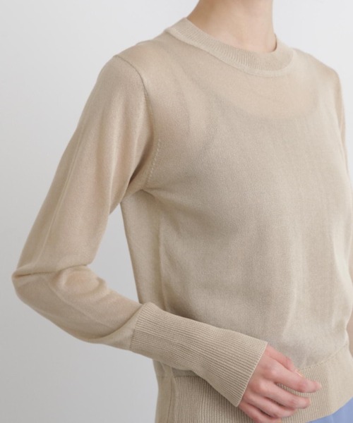 N.（N. Natural Beauty Basic）（エヌエヌナチュラルビューティーベーシック）の「◆シアーシャインニット（ニット/セーター・レディース・ライトグリーン/ベージュ/オレンジ・MEDIUM）」の14枚目の写真