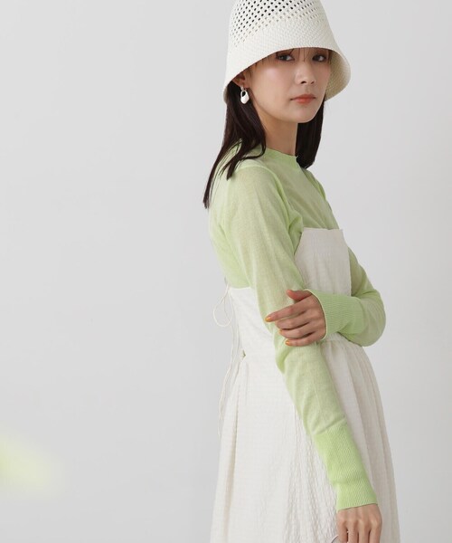 N.（N. Natural Beauty Basic）（エヌエヌナチュラルビューティーベーシック）の「◆シアーシャインニット（ニット/セーター・レディース・ライトグリーン/ベージュ/オレンジ・MEDIUM）」の21枚目の写真