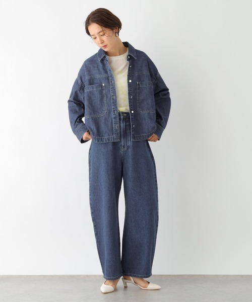 LEPSIM(レプシィム)の「デニムショートシャツ 971386(シャツ/ブラウス・レディース・ブルー/チャコールグレー・FREE)」の7枚目の写真