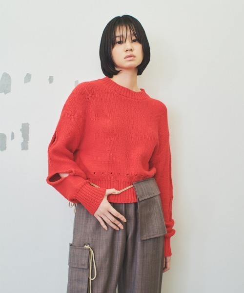 トップス soduk holes knit top セール】holes knit top（ニット/セーター）｜soduk（スドーク