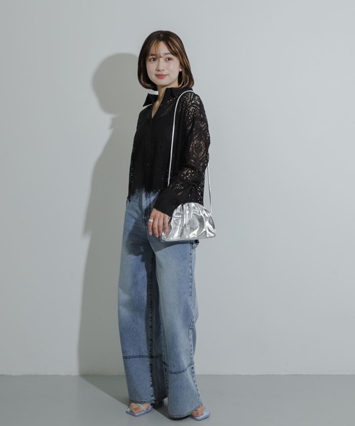 SENSE OF PLACE by URBAN RESEARCH（センスオブプレイスバイアーバンリサーチ）の「マンドゥーショルダーバッグ（ショルダーバッグ・レディース・ブラック/シルバー/ミント・ONE）」の6枚目の写真