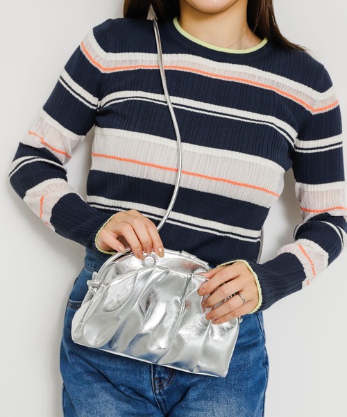 SENSE OF PLACE by URBAN RESEARCH（センスオブプレイスバイアーバンリサーチ）の「マンドゥーショルダーバッグ（ショルダーバッグ・レディース・ブラック/シルバー/ミント・ONE）」の12枚目の写真