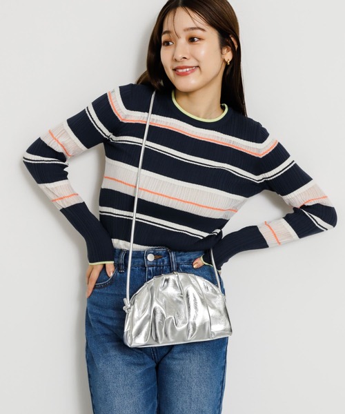 SENSE OF PLACE by URBAN RESEARCH（センスオブプレイスバイアーバンリサーチ）の「マンドゥーショルダーバッグ（ショルダーバッグ・レディース・ブラック/シルバー/ミント・ONE）」の13枚目の写真