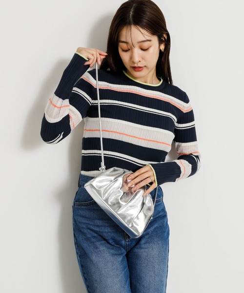 SENSE OF PLACE by URBAN RESEARCH（センスオブプレイスバイアーバンリサーチ）の「マンドゥーショルダーバッグ（ショルダーバッグ・レディース・ブラック/シルバー/ミント・ONE）」の16枚目の写真