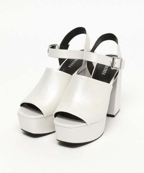 FOREVER 21(フォーエバー トゥエンティーワン)の「【2024SS】ストームヒールサンダル(サンダル・レディース・ホワイト/ブラック・SMALL/MEDIUM/LARGE)」の1枚目の写真