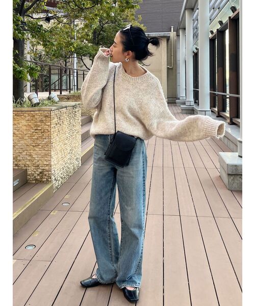 Ungrid（アングリッド）の「ハイウエストルーズストレートデニム（デニムパンツ・レディース・ブルー/インディゴブルー・26inch/25inch/24inch）」の3枚目の写真