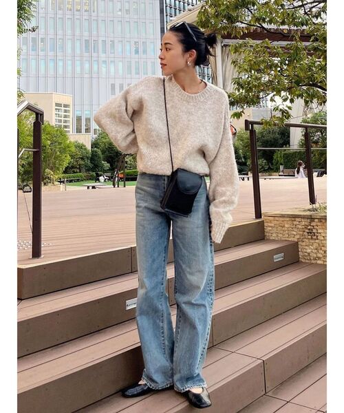 Ungrid（アングリッド）の「ハイウエストルーズストレートデニム（デニムパンツ・レディース・ブルー/インディゴブルー・26inch/25inch/24inch）」の4枚目の写真