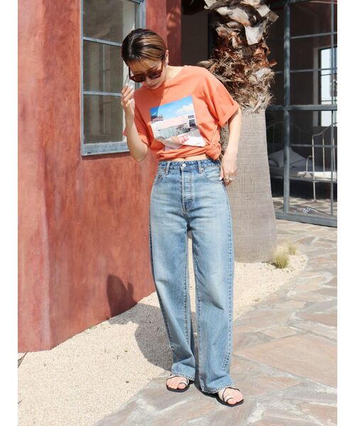 Ungrid（アングリッド）の「ハイウエストルーズストレートデニム（デニムパンツ・レディース・ブルー/インディゴブルー・26inch/25inch/24inch）」の6枚目の写真