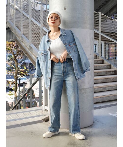 Ungrid（アングリッド）の「ハイウエストルーズストレートデニム（デニムパンツ・レディース・ブルー/インディゴブルー・26inch/25inch/24inch）」の8枚目の写真