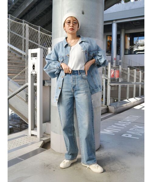 Ungrid（アングリッド）の「ハイウエストルーズストレートデニム（デニムパンツ・レディース・ブルー/インディゴブルー・26inch/25inch/24inch）」の9枚目の写真