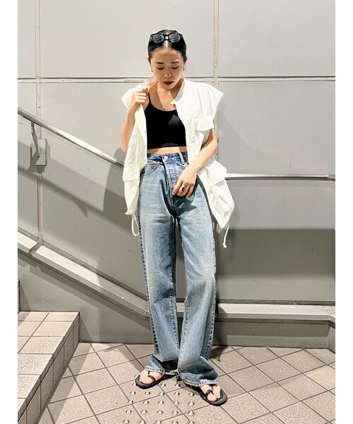 Ungrid（アングリッド）の「ハイウエストルーズストレートデニム（デニムパンツ・レディース・ブルー/インディゴブルー・26inch/25inch/24inch）」の12枚目の写真