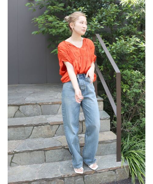 Ungrid（アングリッド）の「ハイウエストルーズストレートデニム（デニムパンツ・レディース・ブルー/インディゴブルー・26inch/25inch/24inch）」の19枚目の写真