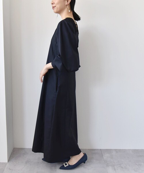 quaranciel(カランシエル)の「quaranciel:〈手洗い可能〉ウーステッド レース コンシャス ワンピース(ワンピース・レディース・ネイビー/ライトグレー・ONE SIZE)」の22枚目の写真