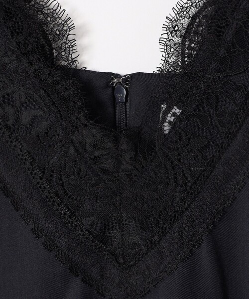 quaranciel(カランシエル)の「quaranciel:〈手洗い可能〉ウーステッド レース コンシャス ワンピース(ワンピース・レディース・ネイビー/ライトグレー・ONE SIZE)」の5枚目の写真