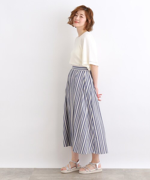 grove(グローブ)の「◆繊細なストライプ柄が目を惹く!カラミストライプスカート(スカート・レディース・ネイビー系2/ブラウン系その他4・02/03/01/04/05)」の10枚目の写真