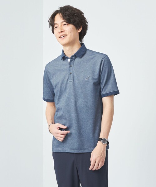 green label relaxing（グリーンレーベルリラクシング）の「【WEB限定】ドライクリーン 半袖 ポロシャツ -吸水速乾・抗菌-（ポロシャツ・メンズ・ブラック/オフホワイト/グレー/ダークグリーン/ライトグレー/ネイビー・S/M/L/XL/XXL）」の6枚目の写真